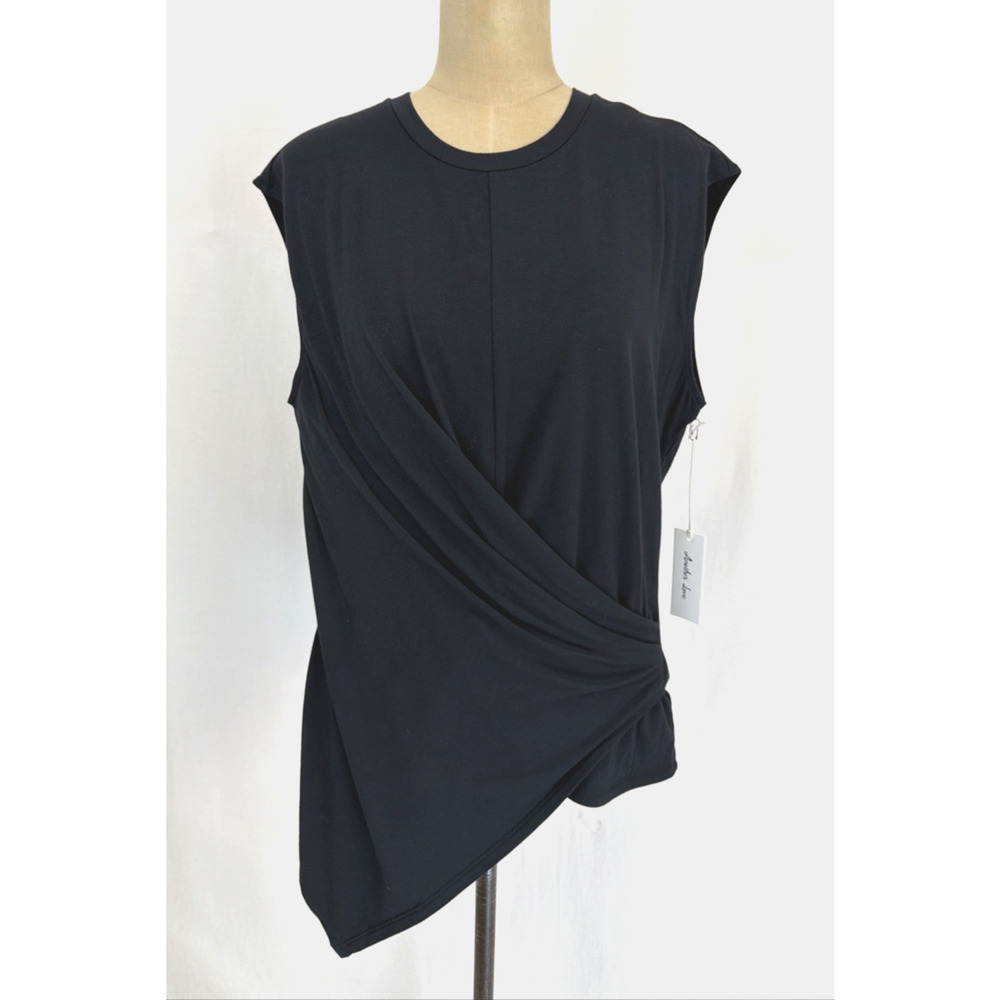 NWT Another Love Black Asymmetrical Sleeveless Tank Top #0635 Size XS